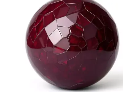 HQ PBR Textures Set Glossy Red Hexagonal Tiles Texture