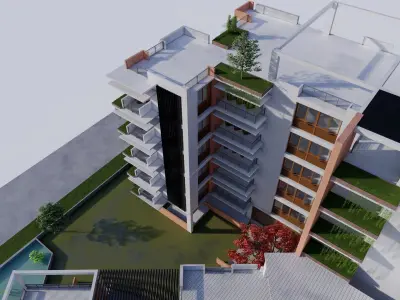 Apartment Building 3D model 3