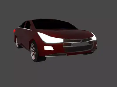 Hyundai Elantra 2015 Car Low-poly 3D model