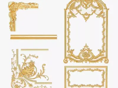 Golden Bars and Skirting 3D model