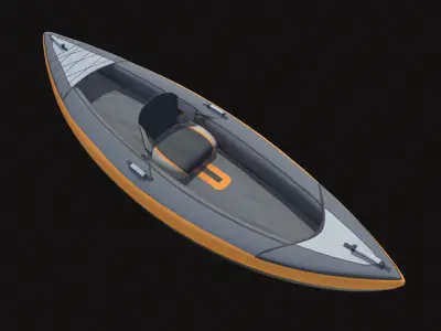 Inflatable Kayak without paddle Low-poly 3D model