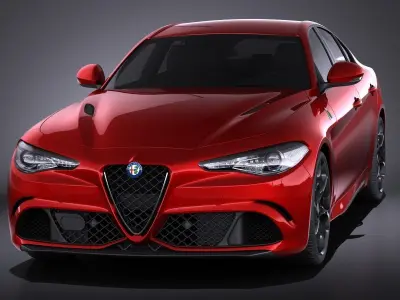 Alfa Romeo Giulia Quadrifoglio 2016 VRAY 3D model