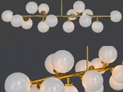 DREAM chandelier with balls hanging from it 3D model