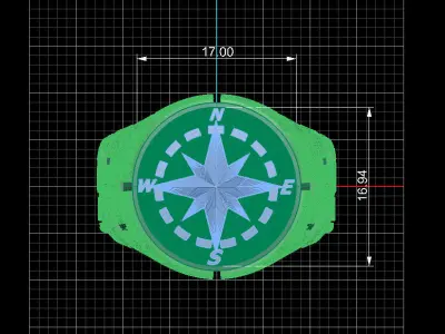 NEO MAN RING SPECIAL SERIES7 COMPASS 3D print model