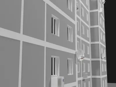 Low-poly Soveskysoviet house Low-poly 3D model