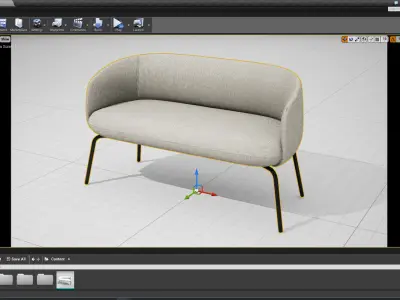 PlusHalle Low Nest Sofa UE4 Low-poly 3D model