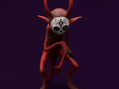Ritual Imp Little Demon Bone Mask toy 3D print model