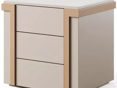 Bedside table AVENUE 3 drawers by Luxence Luxury Living 3D model