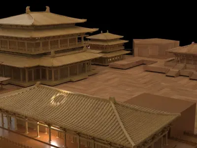  Chinese ancient house  3D model buy