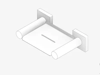 Soap Dish - Wall - Luxury - Round - Square Plate Low-poly 3D model