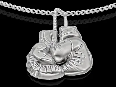 Boxing gloves pendant silver gold printable jewelry 3D model 3D print model