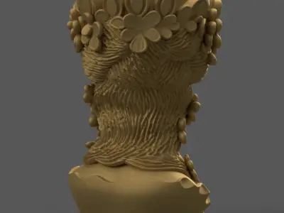 Elegant woman Head planter candy container candle holder 3D print model