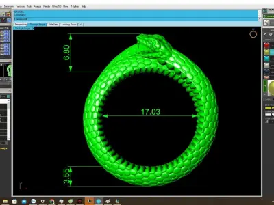 Luxury Snake Ring 3D Model for Jewelry Casting  4051 3D print model