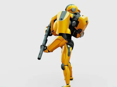 BATTLE DROID QORA  Rigged for Unreal Engine - Unity - MIXAMO 3D model