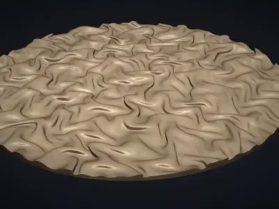 Drapery Sculptures Circle Wall Art Panel for CNC or 3D Print STL 3D print model