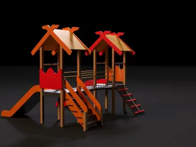 Childrens game complex hills 3D model