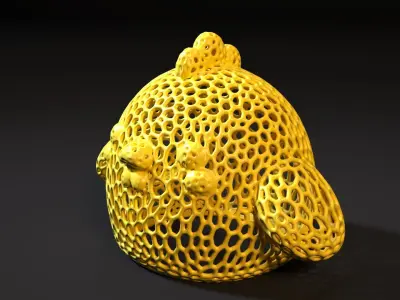 Chicken ball Voronoi 3D print model