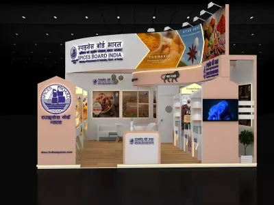 8mtr x 6mtr expo stall 2side open Exhibition Stand Design 3D model