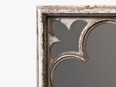 Uttermost vellauni aged wood quatrefoil mirrors 3D model