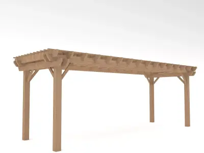wooden gazebo Low-poly 3D model