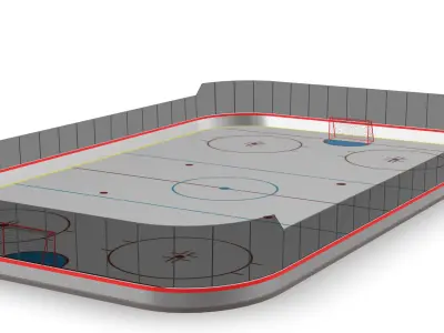 Ice hockey rink 3D model