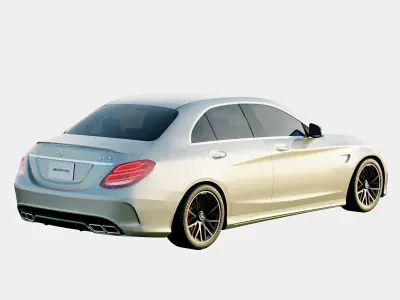 Mercedes-AMG C63 S 2018 Sedan Low-poly 3D model