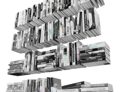 Books 150 pieces 2-1-5 Low-poly 3D model