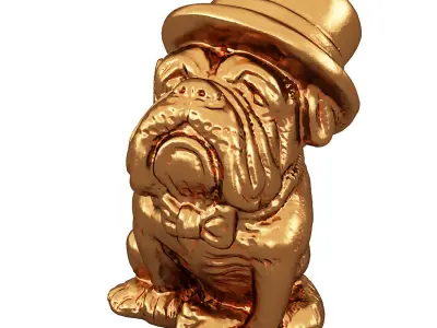 Boxer dog figurine 3D model