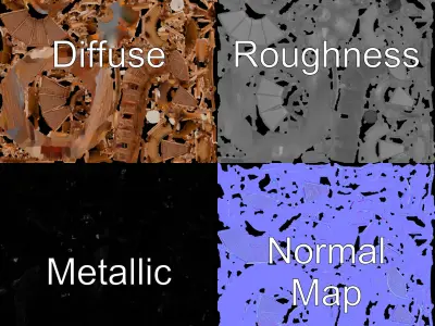 Rustic Octagonal Gazebo Wooden Structure D Model Pack Low-poly 3D model