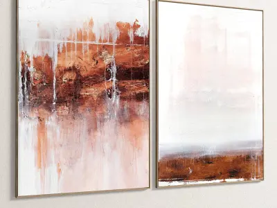 Plaster Two Photo Frame 134 Low-poly 3D model