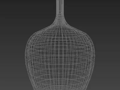 Bottles set of glass vases 3D model