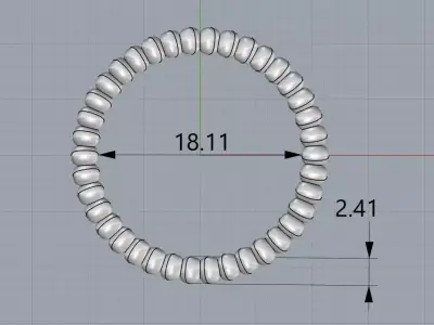 Ring Perlee - Clover diamonds 3 rows 3D print model