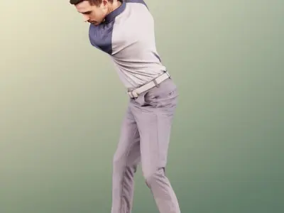 Nolan 11790 - Golfer Player Young Man With Golfbag 3D model