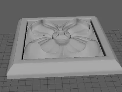 rosette flower on plate Free 3D model
