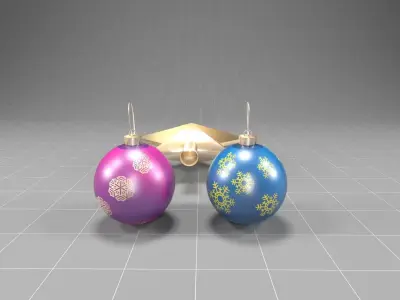 Christmas balls Free low-poly 3D model