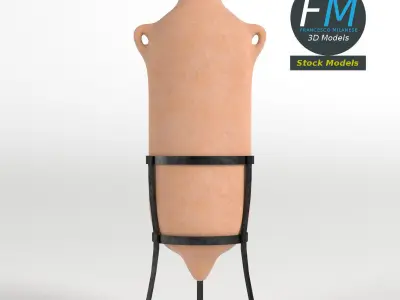 Roman amphora on stand 3 3D model