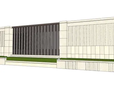 Classical boundary wall in beige sketchup model 3D model