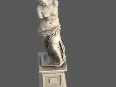Pedestal with Venus de Milo Low-poly 3D model