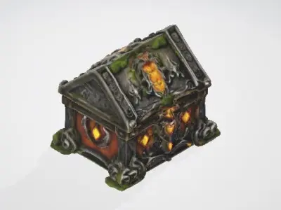 Treasure Chest Game Asset Fantasy RPG Prop for Animations Games 3D model