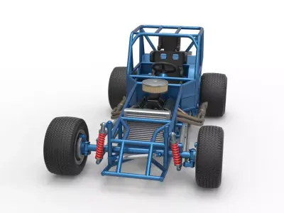 Vintage Dirt Modified stock car Base Scale 1 to 25 3D print model