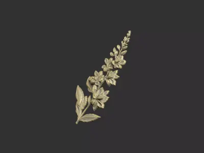 Mullein Foxglove cnc design floral organic petal 3D print model