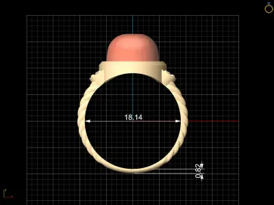 Lux ring silver gold sterling printable jewelry 3D model 3D print model