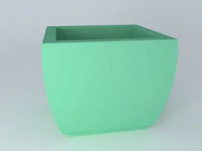 Green Square pot Free 3D model