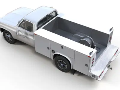 80s Service Truck Low-poly 3D model