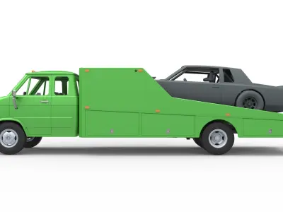 Vintage Transporter truck for Race car Version 3 Scale 1 to 25 3D print model