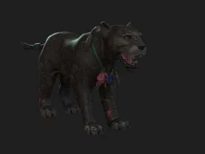 Jaguar Black Panther Low-poly 3D model