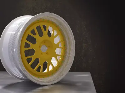 Rims White carbon aero turbo car aero  3D model