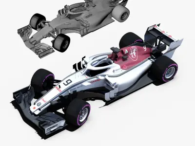 Alfa Romeo Sauber C37 Car Low-poly 3D model