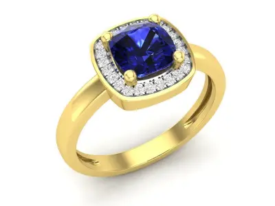 AV 338 Diamond Ladies Bridal Engagement Ring 3D print model