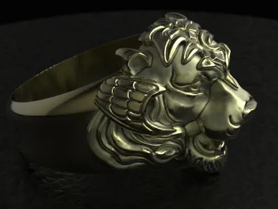 Tiger Ring With Helmet  3D print model